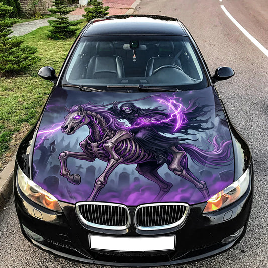 Purple Ghost Horseman Hood Wrap Graphic – Custom Vinyl Decal for Cars, Trucks & SUVs