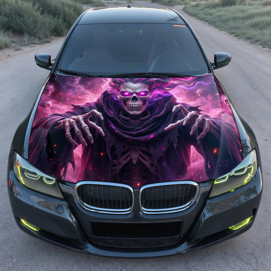 Purple Neon Reaper Hood Wrap Graphic – Custom Vinyl Decal for Cars, Trucks & SUVs