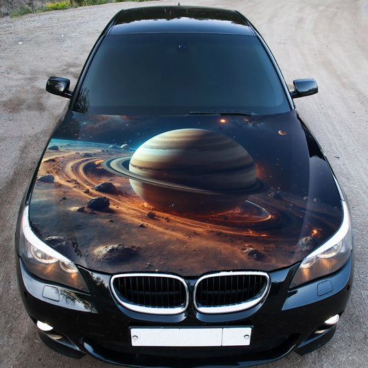 Saturn Space Hood Wrap – Custom Vinyl Decal for Cars, Trucks & SUVs