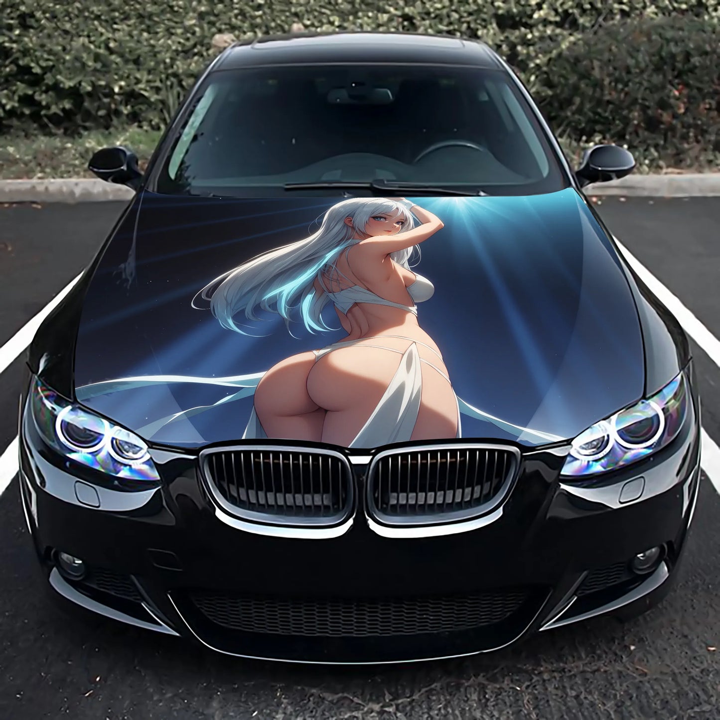 Sexy Anime Girl Hood Wrap – Custom Vinyl Decal for Cars, Trucks & SUVs