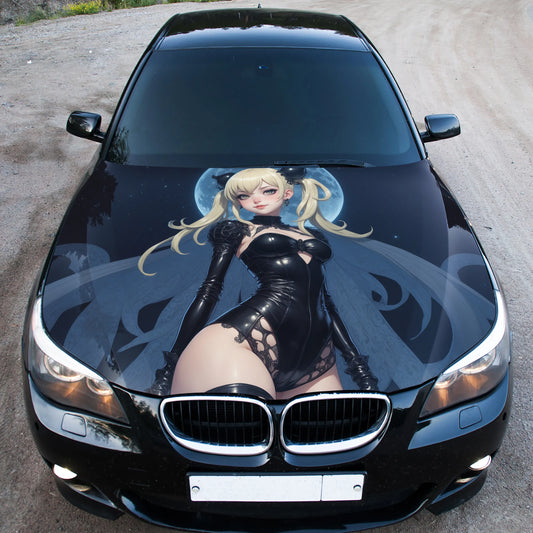 Sexy Anime Girl Hood Wrap – Custom Vinyl Decal for Cars, Trucks & SUVs