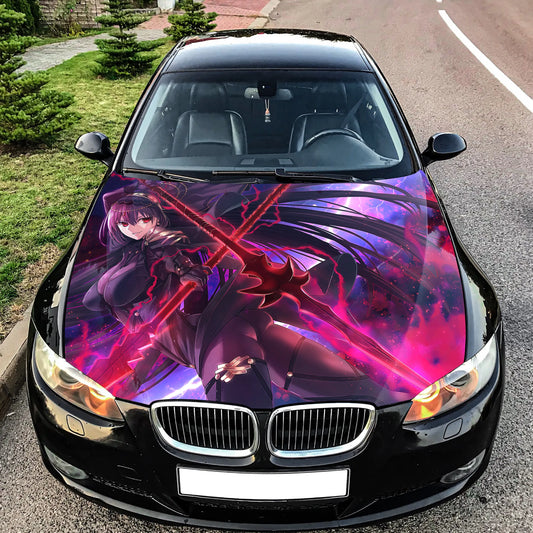Sexy Anime Sword Hood Wrap – Custom Vinyl Decal for Cars, Trucks & SUVs