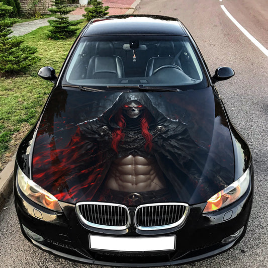 Skull Necromancer Hood Wrap – Custom Vinyl Decal for Cars, Trucks & SUVs