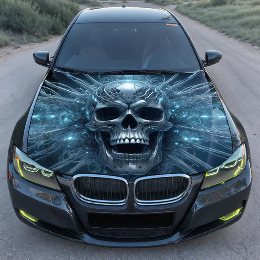 Skull Wires Neural Hood Wrap – Custom Vinyl Decal for Cars, Trucks & SUVs