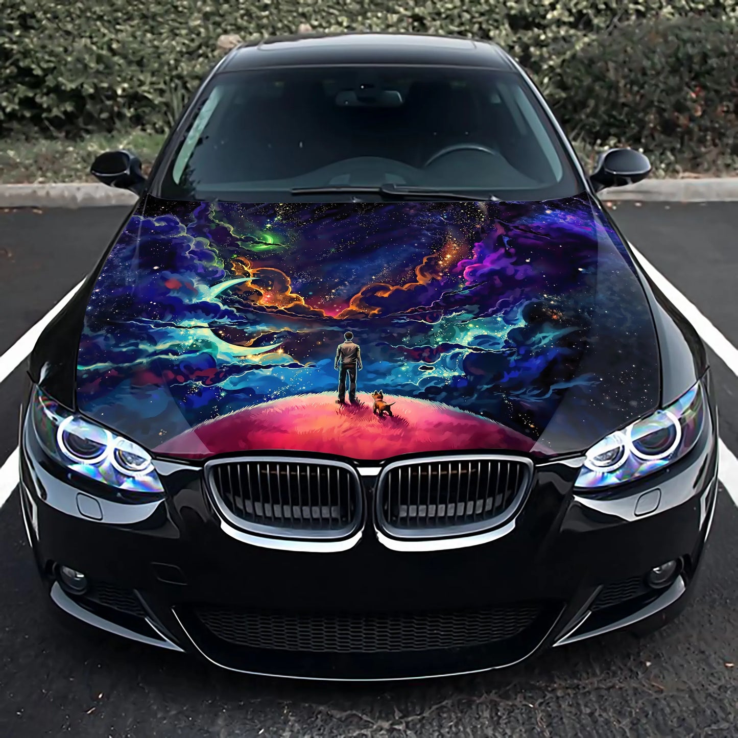Space Galaxy Hood Wrap – Custom Vinyl Decal for Cars, Trucks & SUVs