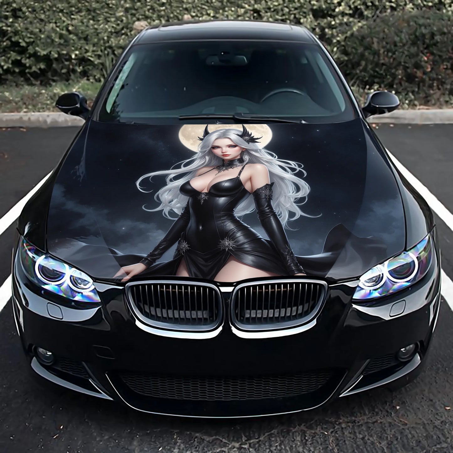 Vampire Anime Girl Hood Wrap – Custom Vinyl Decal for Cars, Trucks & SUVs