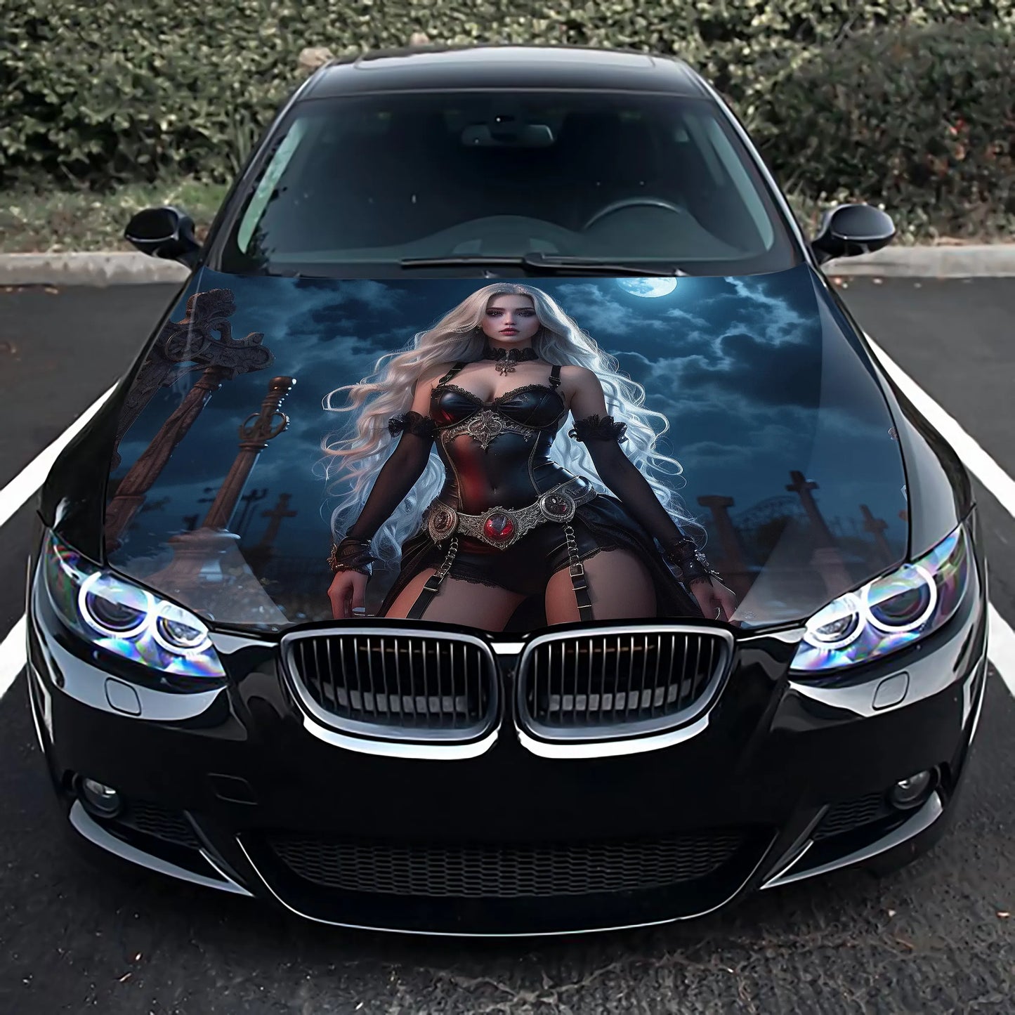 Vampire Girl Hood Wrap – Custom Vinyl Decal for Cars, Trucks & SUVs