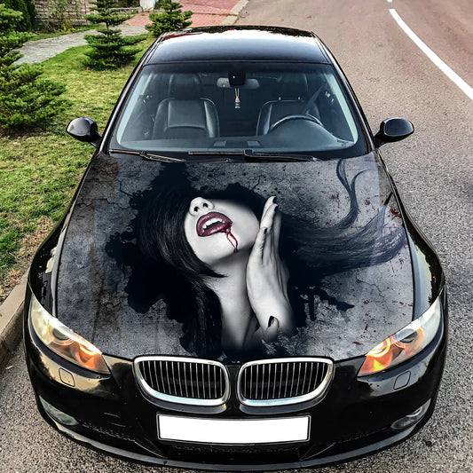 Vampire Girl Hood Wrap – Custom Vinyl Decal for Cars, Trucks & SUVs