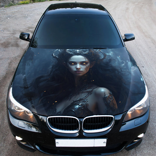 Vampire Girl Car Hood Wrap – Custom Vinyl Decal for Cars, Trucks & SUVs