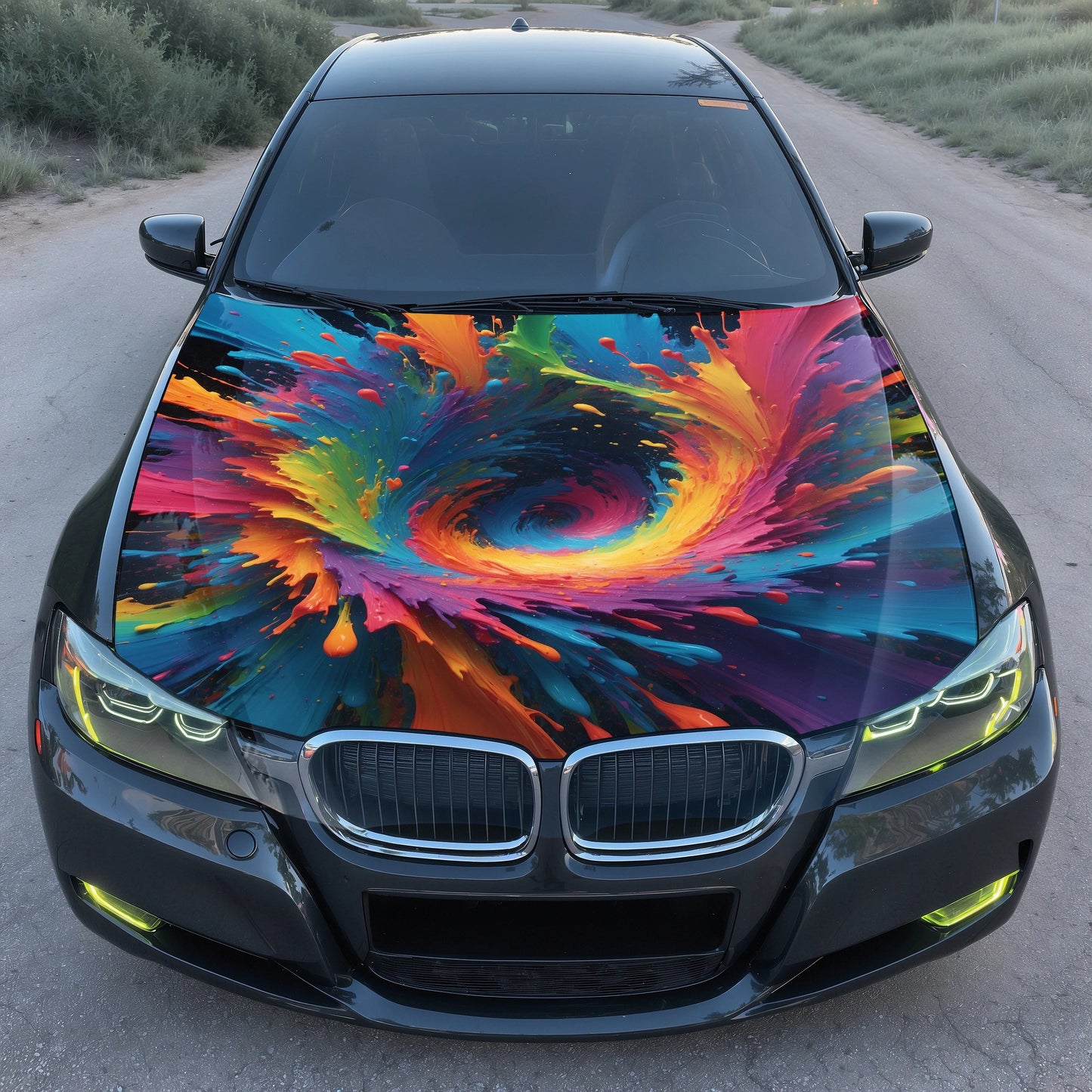 Vortex Explosion Hood Wrap – Custom Vinyl Decal for Cars, Trucks & SUVs