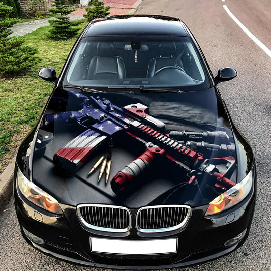 Weapon American Flag Hood Wrap – Custom Vinyl Decal for Cars, Trucks & SUVs