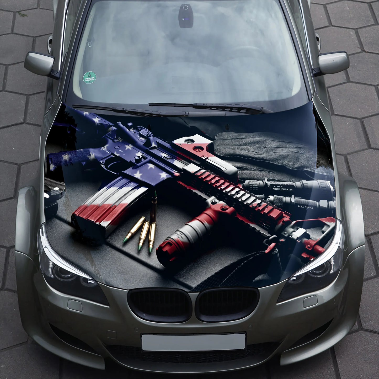 Weapon American Flag Hood Wrap – Custom Vinyl Decal for Cars, Trucks & SUVs
