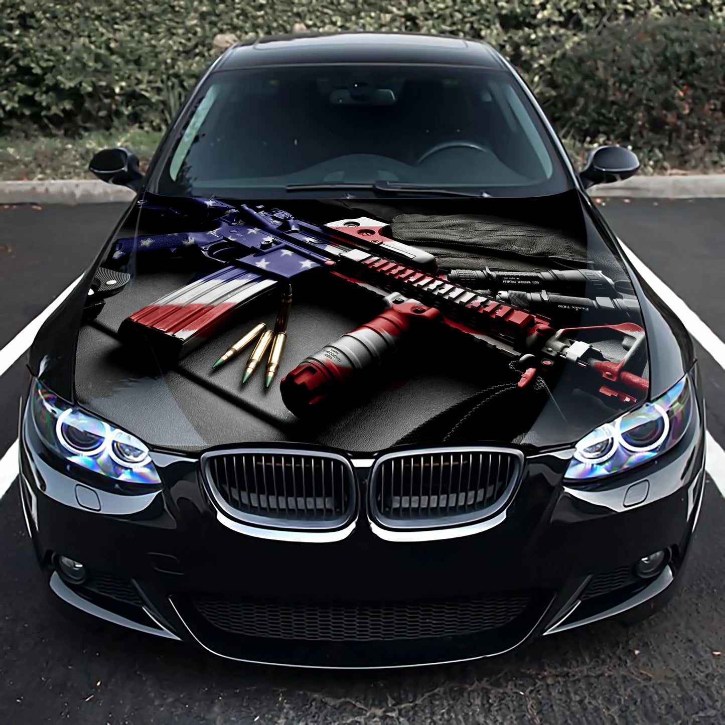 Weapon American Flag Hood Wrap – Custom Vinyl Decal for Cars, Trucks & SUVs
