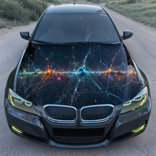 Web Galaxy Art Hood Wrap – Custom Vinyl Decal for Cars, Trucks & SUVs