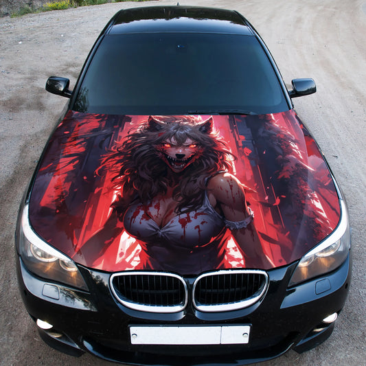 Werewolf Women Hood Wrap – Custom Vinyl Decal for Cars, Trucks & SUVs