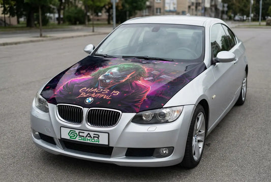 BMW 3-Series E92 with custom hood wrap design