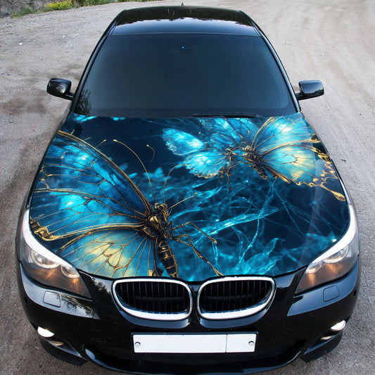 Abstract Butterfly Hood Wrap – Custom Vinyl Decal for Cars, Trucks & SUVs