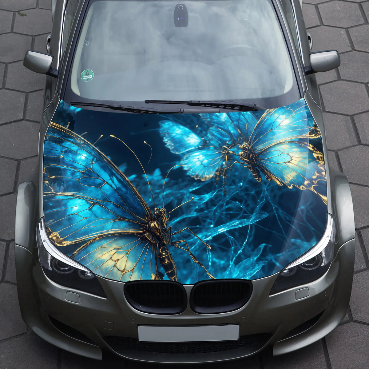 Abstract Butterfly Hood Wrap – Custom Vinyl Decal for Cars, Trucks & SUVs