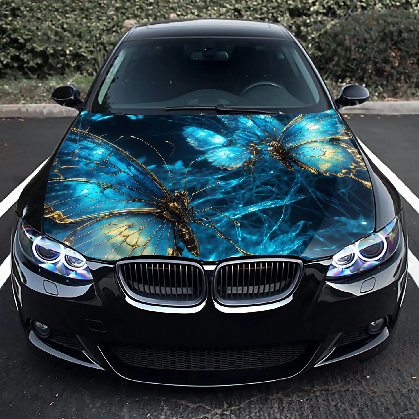 Abstract Butterfly Hood Wrap – Custom Vinyl Decal for Cars, Trucks & SUVs