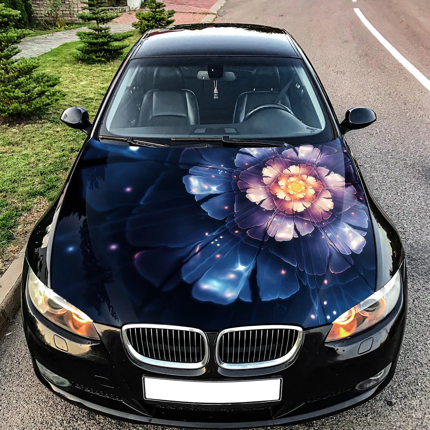 Abstract Flower Hood Wrap – Custom Vinyl Decal for Cars, Trucks & SUVs