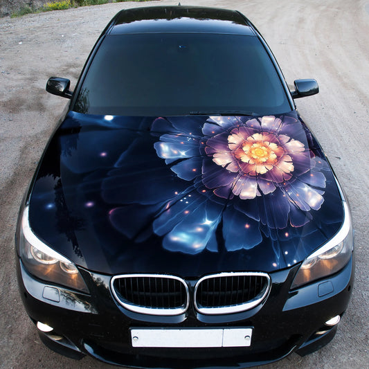 Abstract Flower Hood Wrap – Custom Vinyl Decal for Cars, Trucks & SUVs