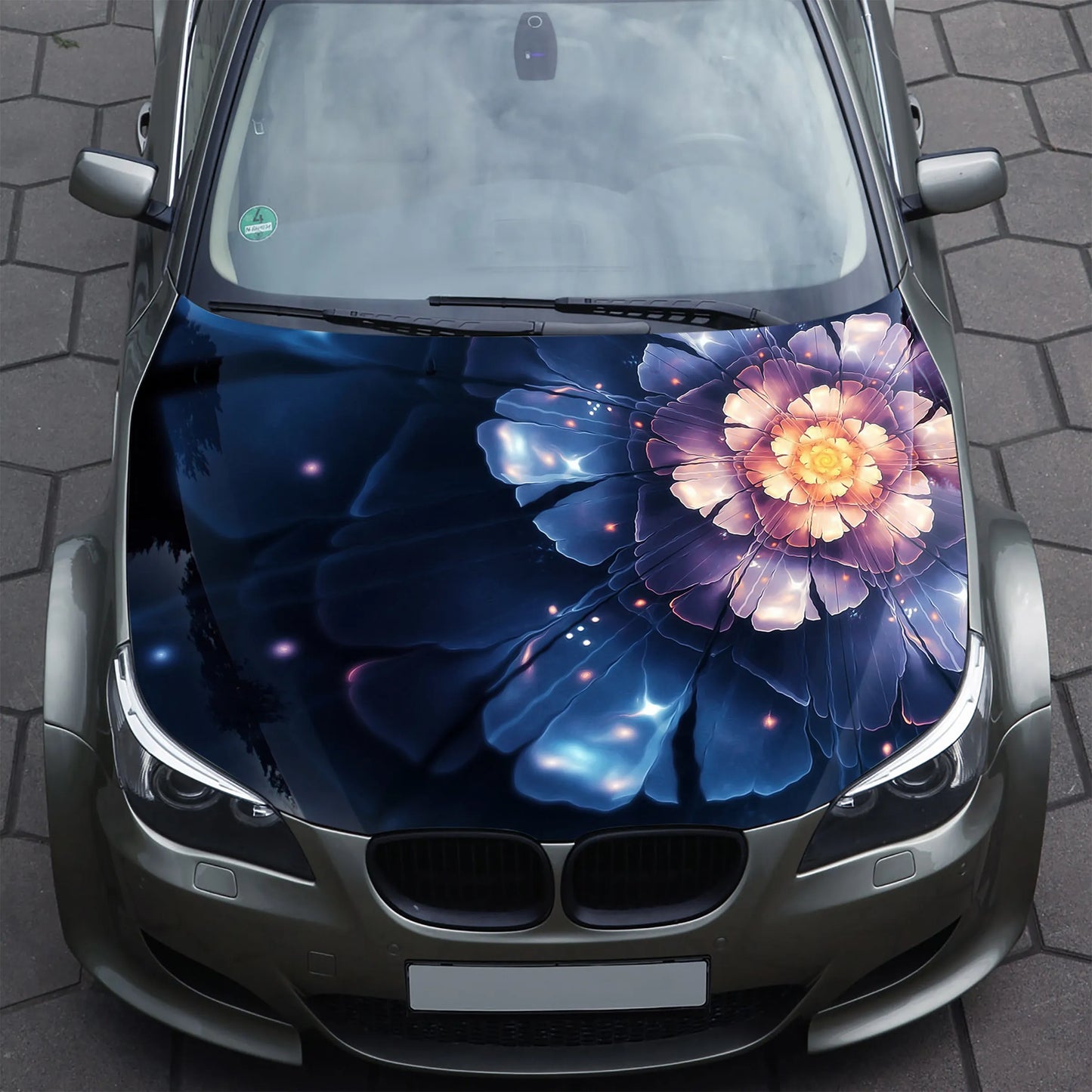 Abstract Flower Hood Wrap – Custom Vinyl Decal for Cars, Trucks & SUVs