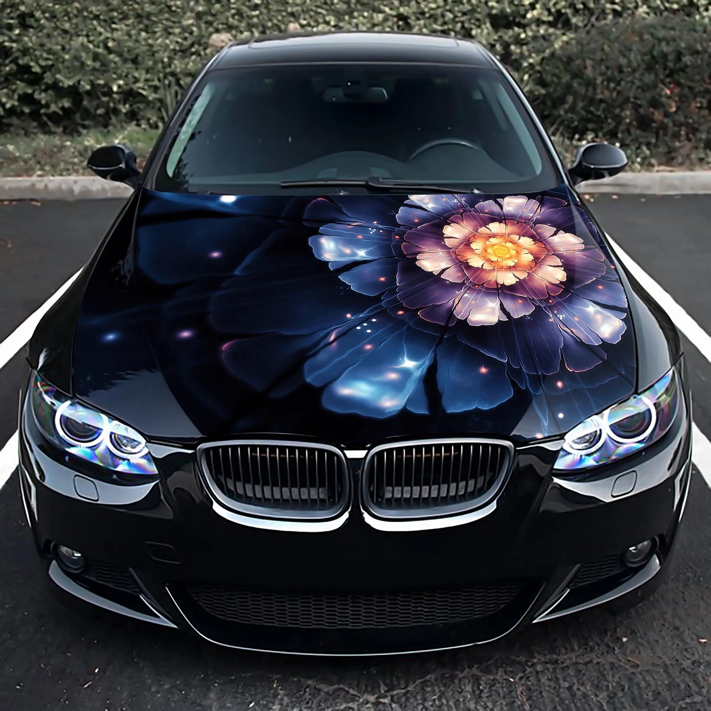 Abstract Flower Hood Wrap – Custom Vinyl Decal for Cars, Trucks & SUVs