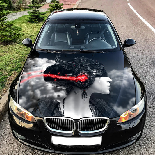 Abstract Girl Hood Wrap – Custom Vinyl Decal for Cars, Trucks & SUVs