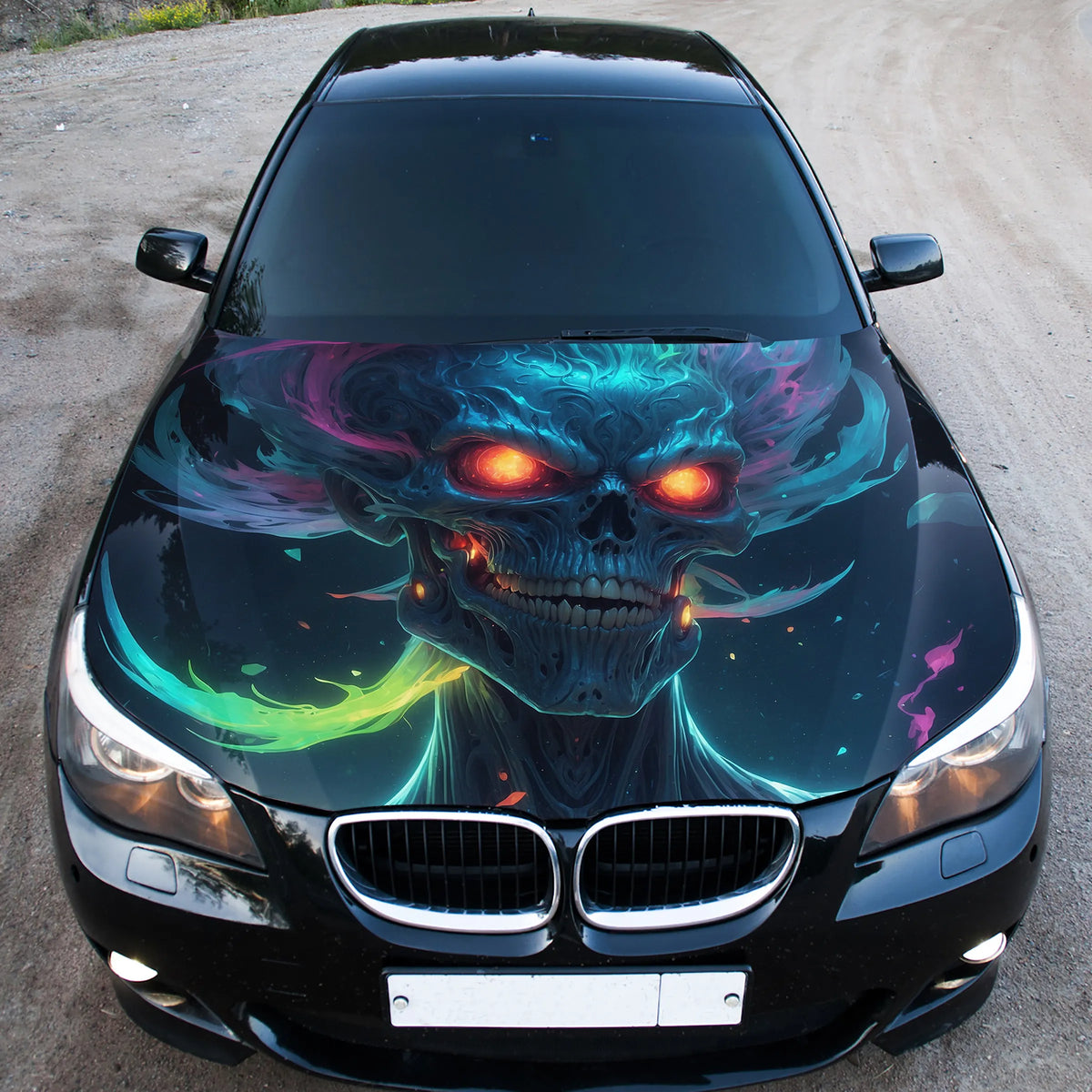 Abstract Skull Hood Wrap – Custom Vinyl Decal for Cars, Trucks & SUVs