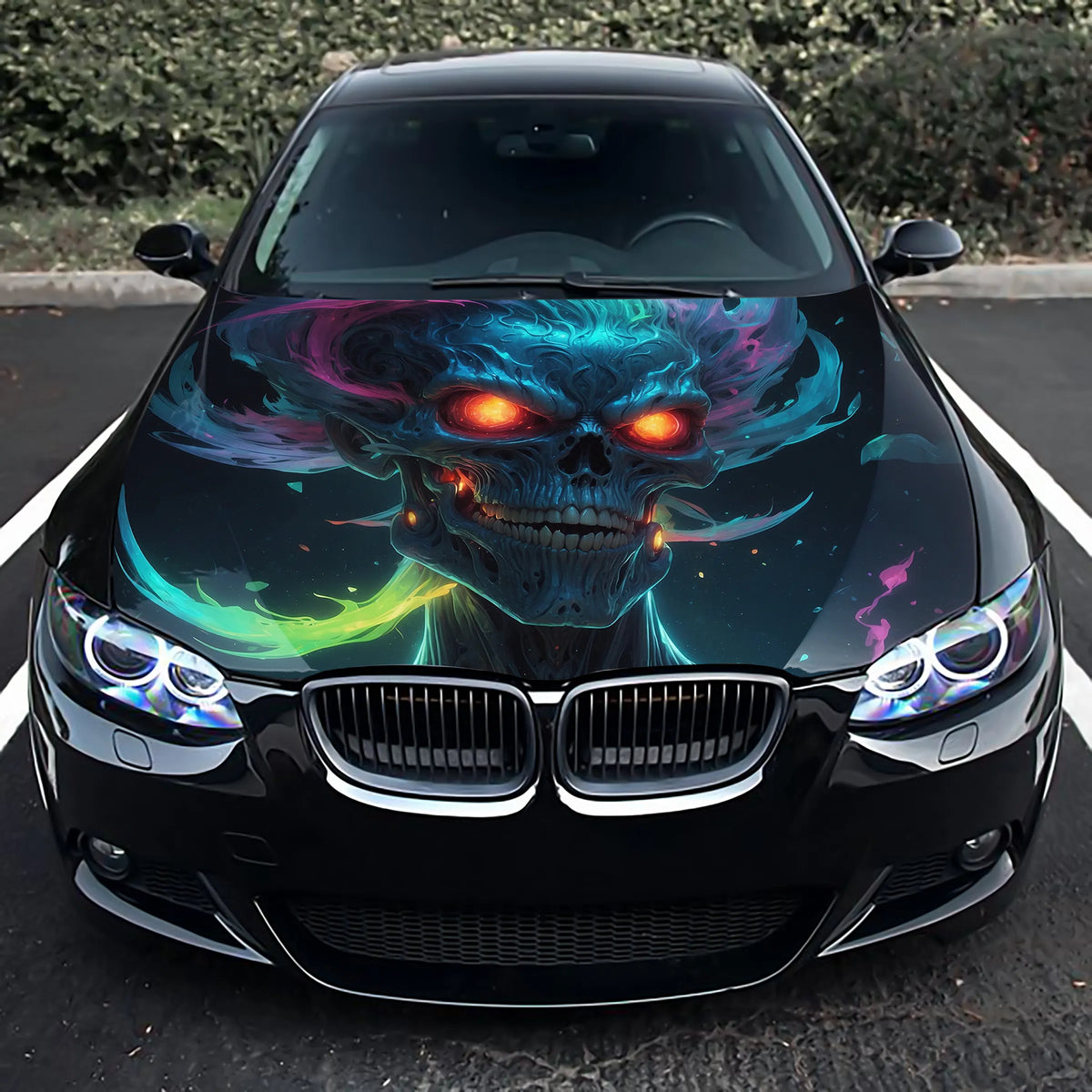 Abstract Skull Hood Wrap – Custom Vinyl Decal for Cars, Trucks & SUVs
