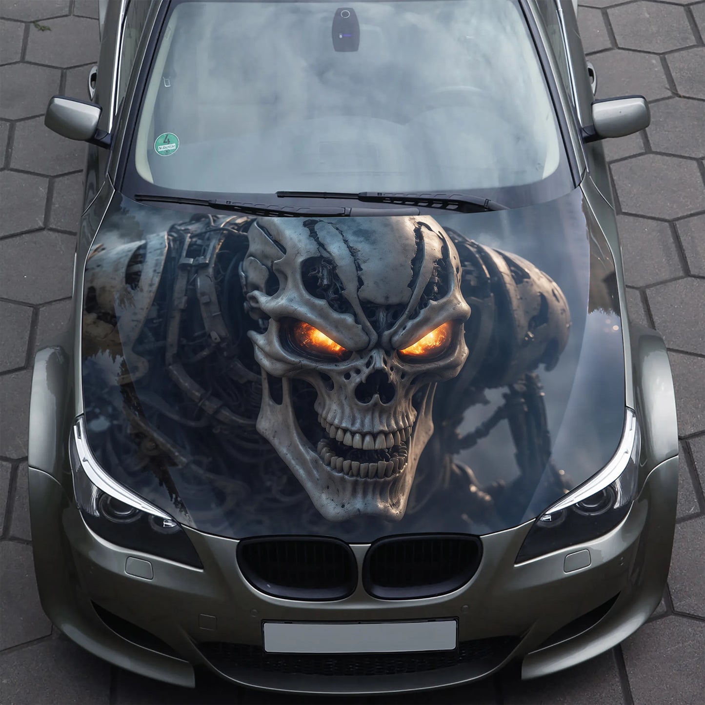 Alien Skeleton Hood Wrap – Custom Vinyl Decal for Cars, Trucks & SUVs