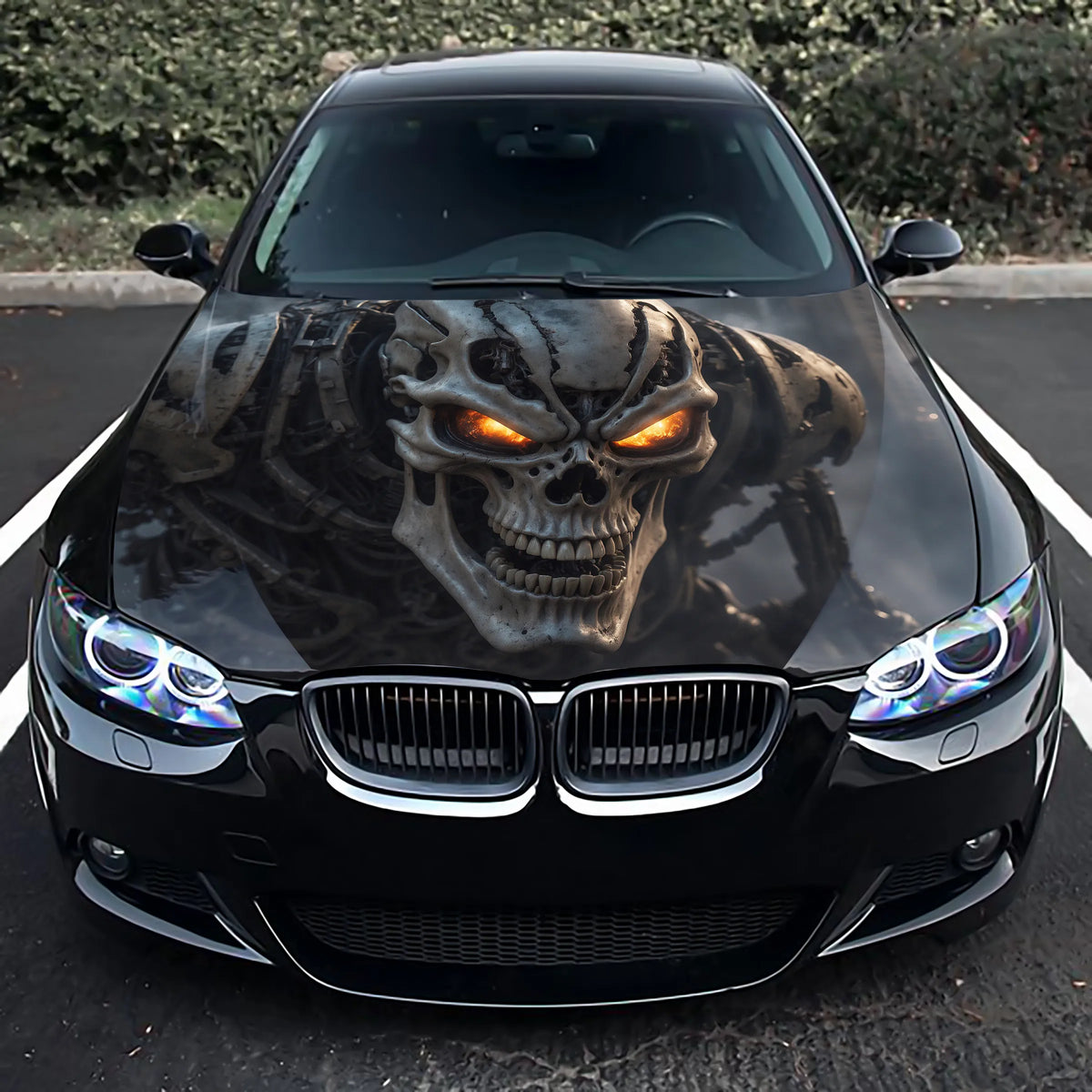 Alien Skeleton Hood Wrap – Custom Vinyl Decal for Cars, Trucks & SUVs