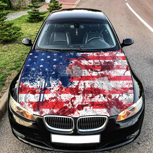 American Flag Hood Wrap – Custom Vinyl Decal for Cars, Trucks & SUVs