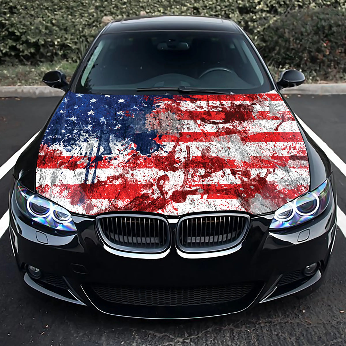 American Flag Hood Wrap – Custom Vinyl Decal for Cars, Trucks & SUVs