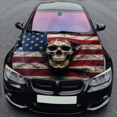 American Skull Flag Hood Wrap
