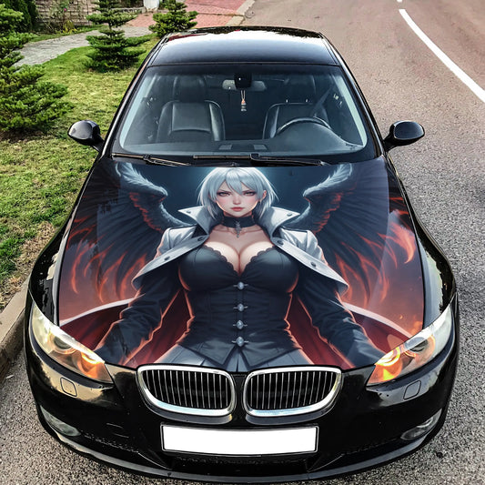 Angel Girl Hood Wrap – Custom Vinyl Decal for Cars, Trucks & SUVs