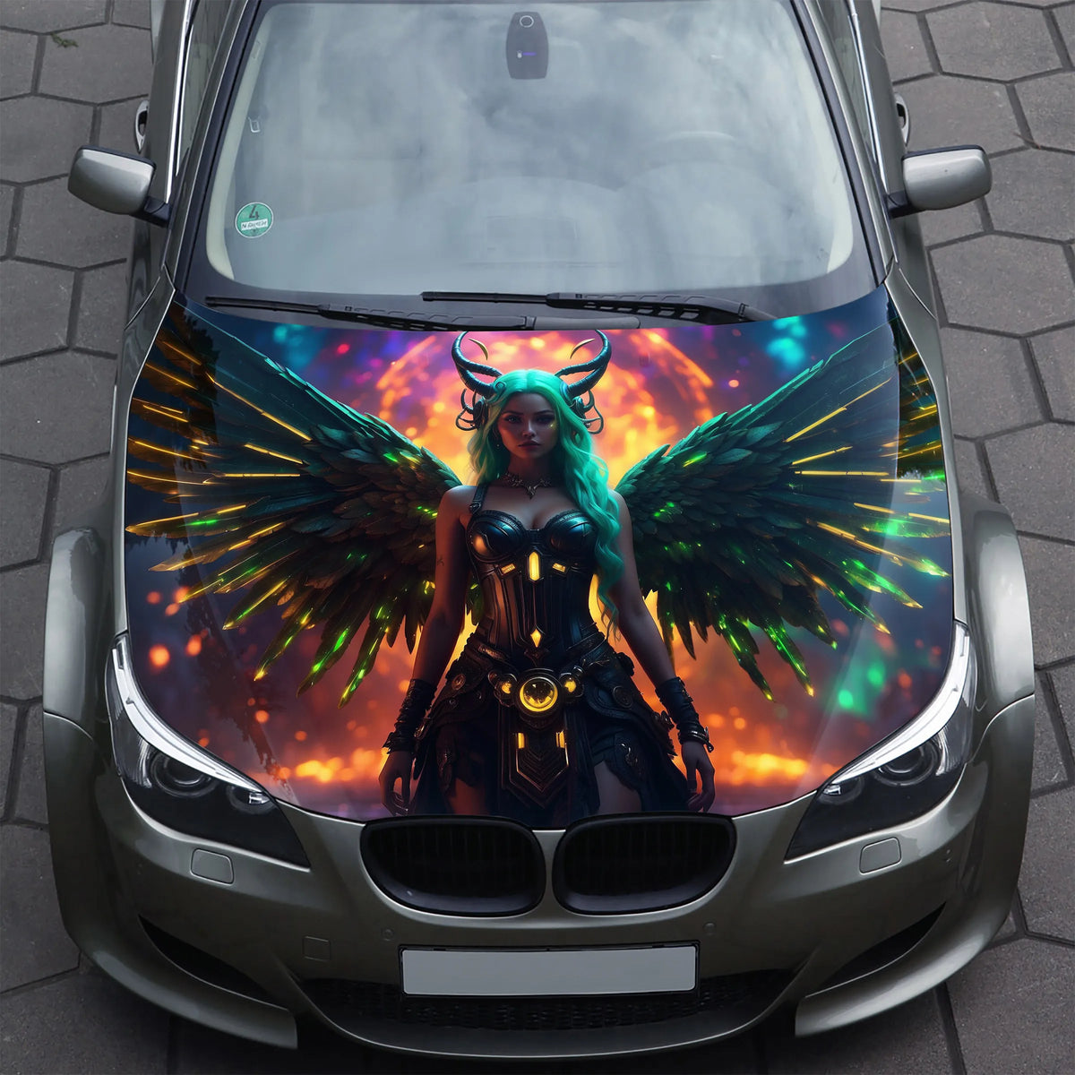 Angel Girl Wings Hood Wrap – Custom Vinyl Decal for Cars, Trucks & SUVs