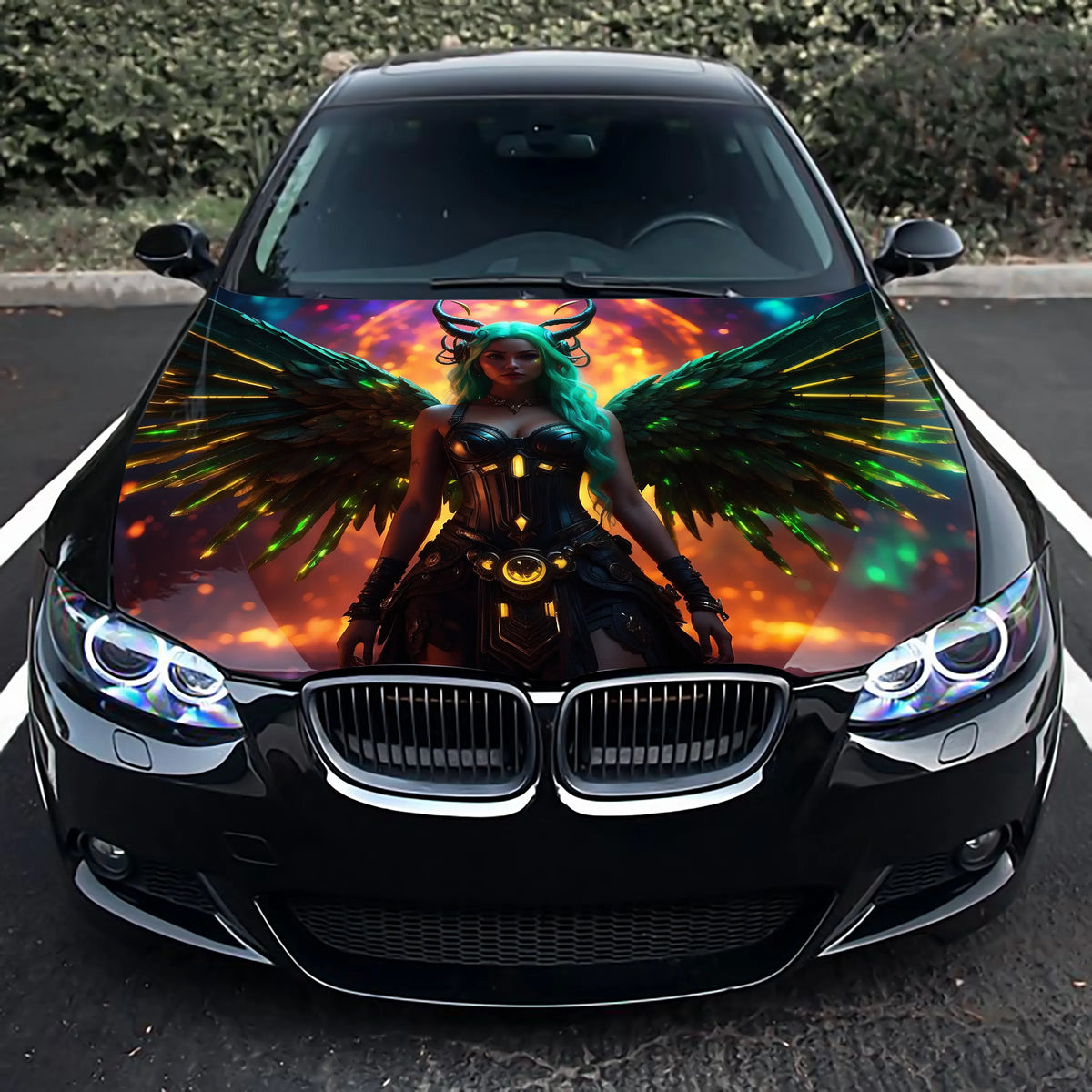 Angel Girl Wings Hood Wrap – Custom Vinyl Decal for Cars, Trucks & SUVs
