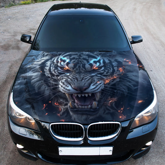Angry Tiger Hood Wrap – Custom Vinyl Decal for Cars, Trucks & SUVs vinyl