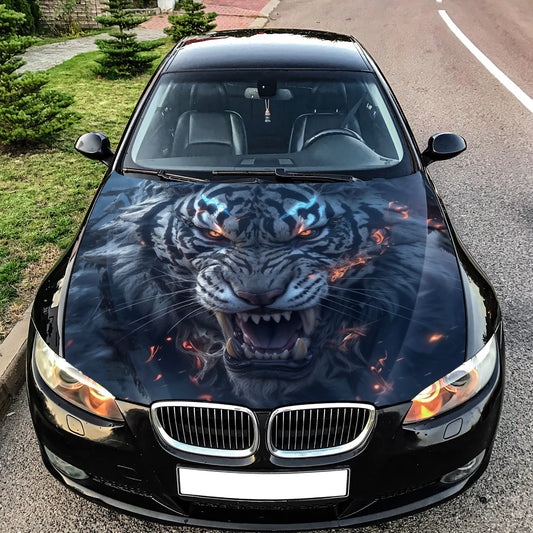 Angry Tiger Hood Wrap – Custom Vinyl Decal for Cars, Trucks & SUVs vinyl