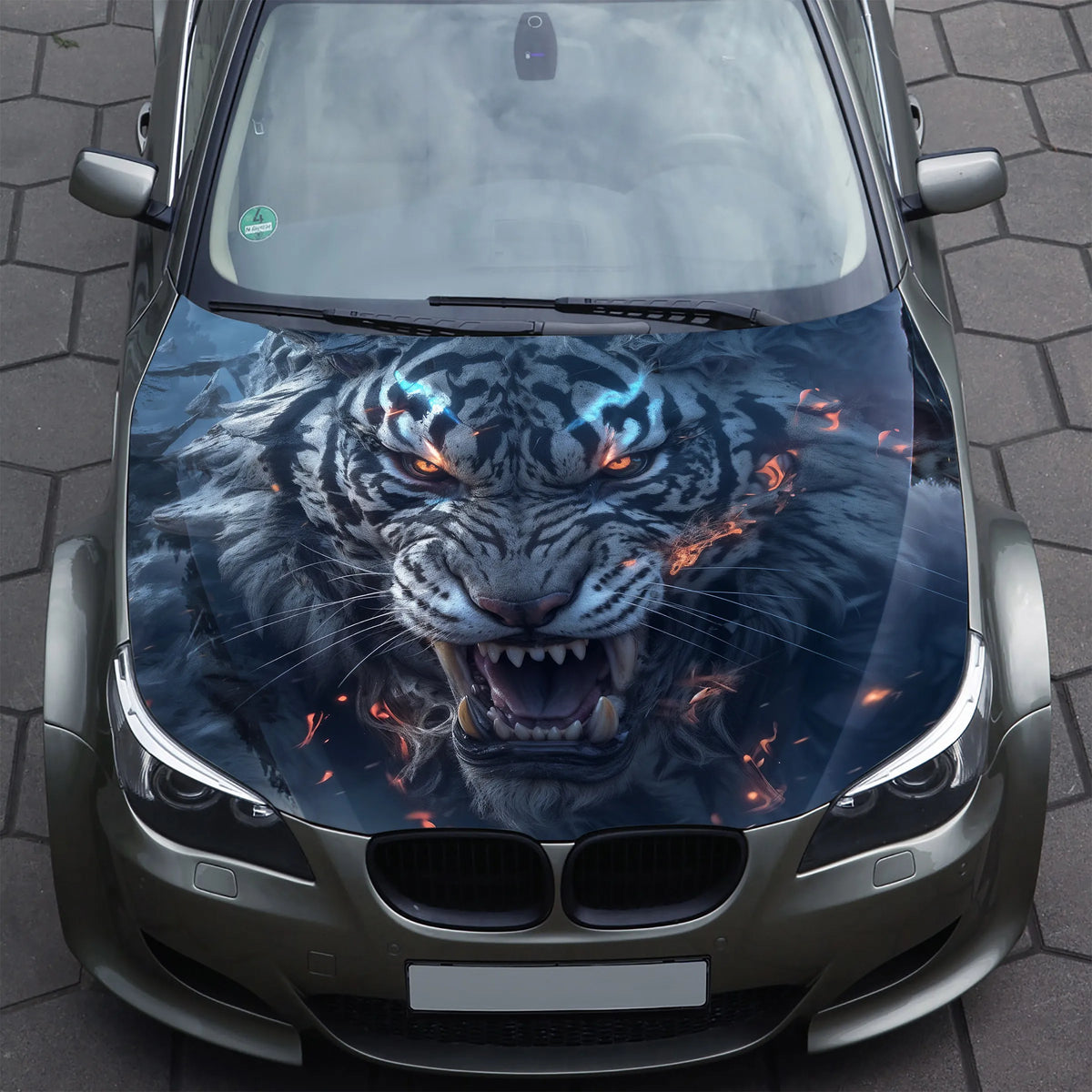 Angry Tiger Hood Wrap – Custom Vinyl Decal for Cars, Trucks & SUVs vinyl