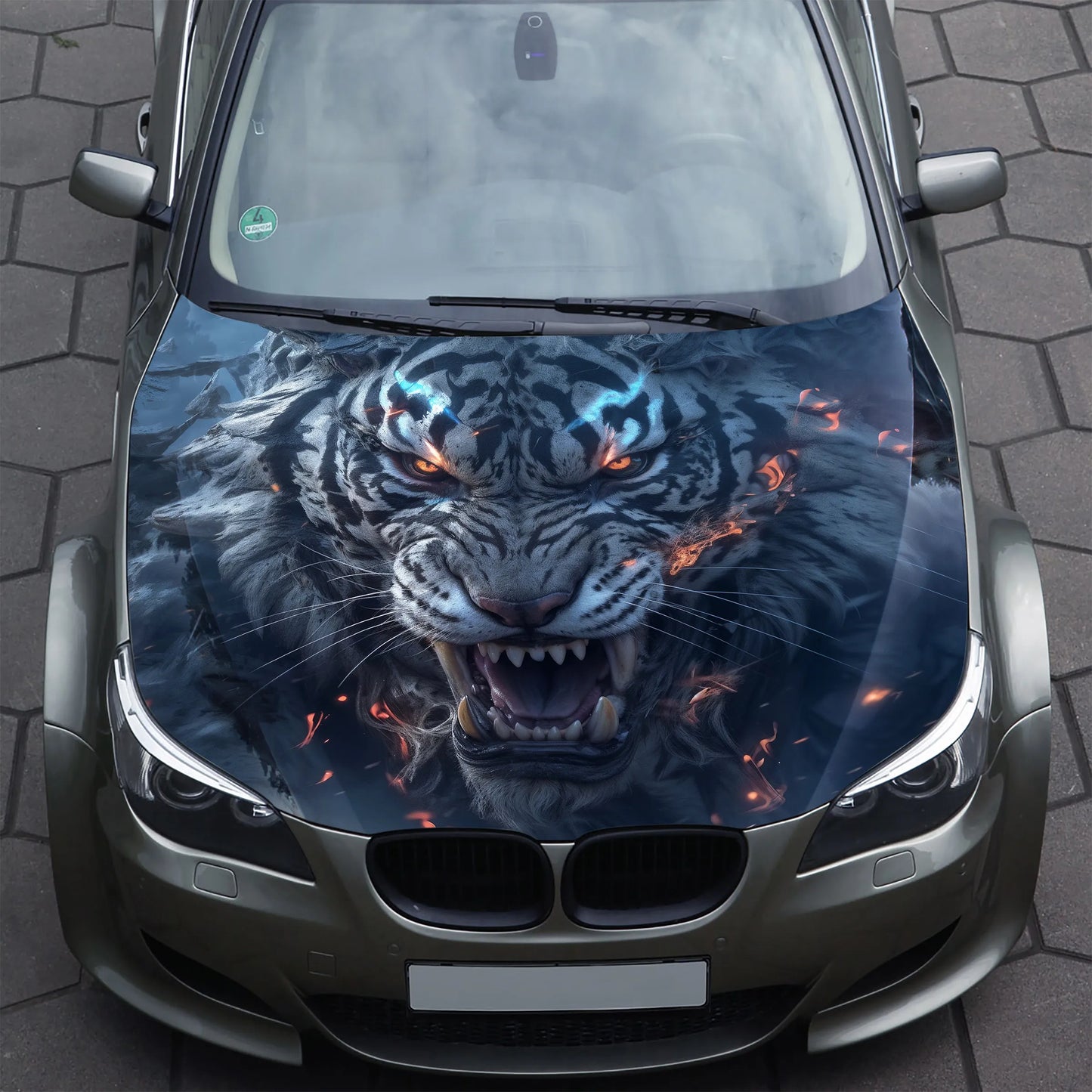 Angry Tiger Hood Wrap – Custom Vinyl Decal for Cars, Trucks & SUVs vinyl