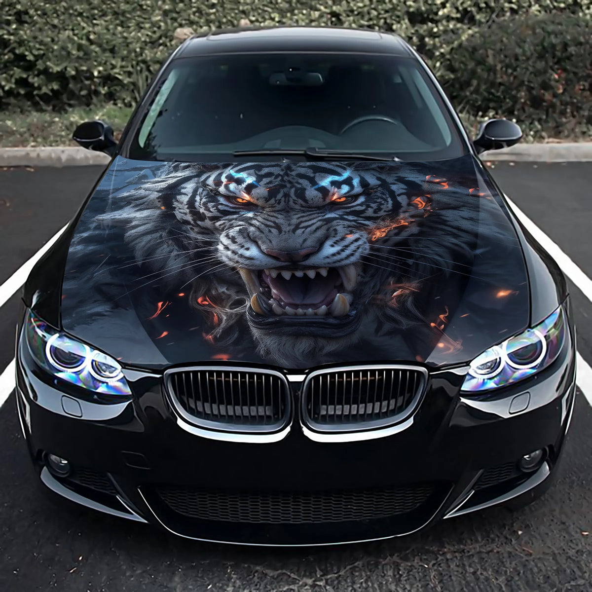 Angry Tiger Hood Wrap – Custom Vinyl Decal for Cars, Trucks & SUVs vinyl