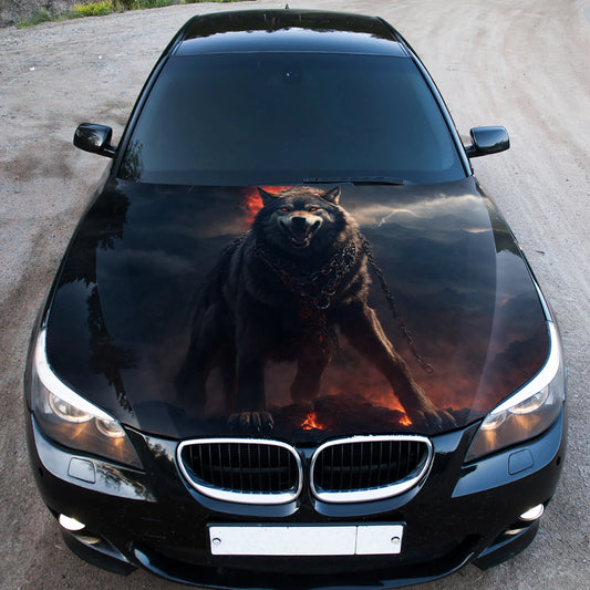 Angry Wolf Hood Wrap – Custom Vinyl Decal for Cars, Trucks & SUVs vinyl