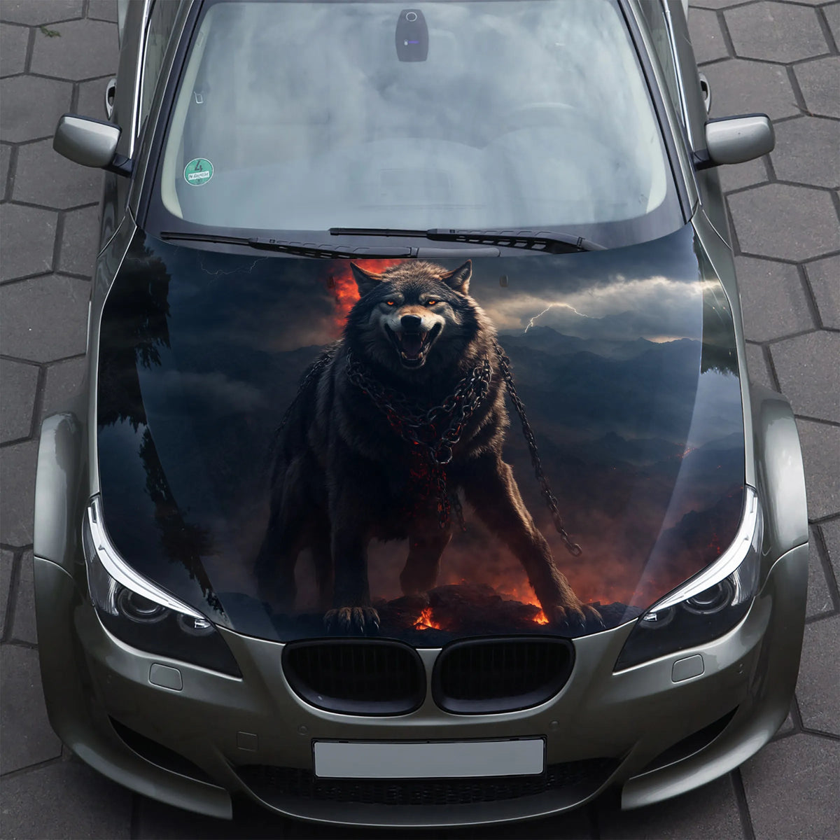 Angry Wolf Hood Wrap – Custom Vinyl Decal for Cars, Trucks & SUVs vinyl