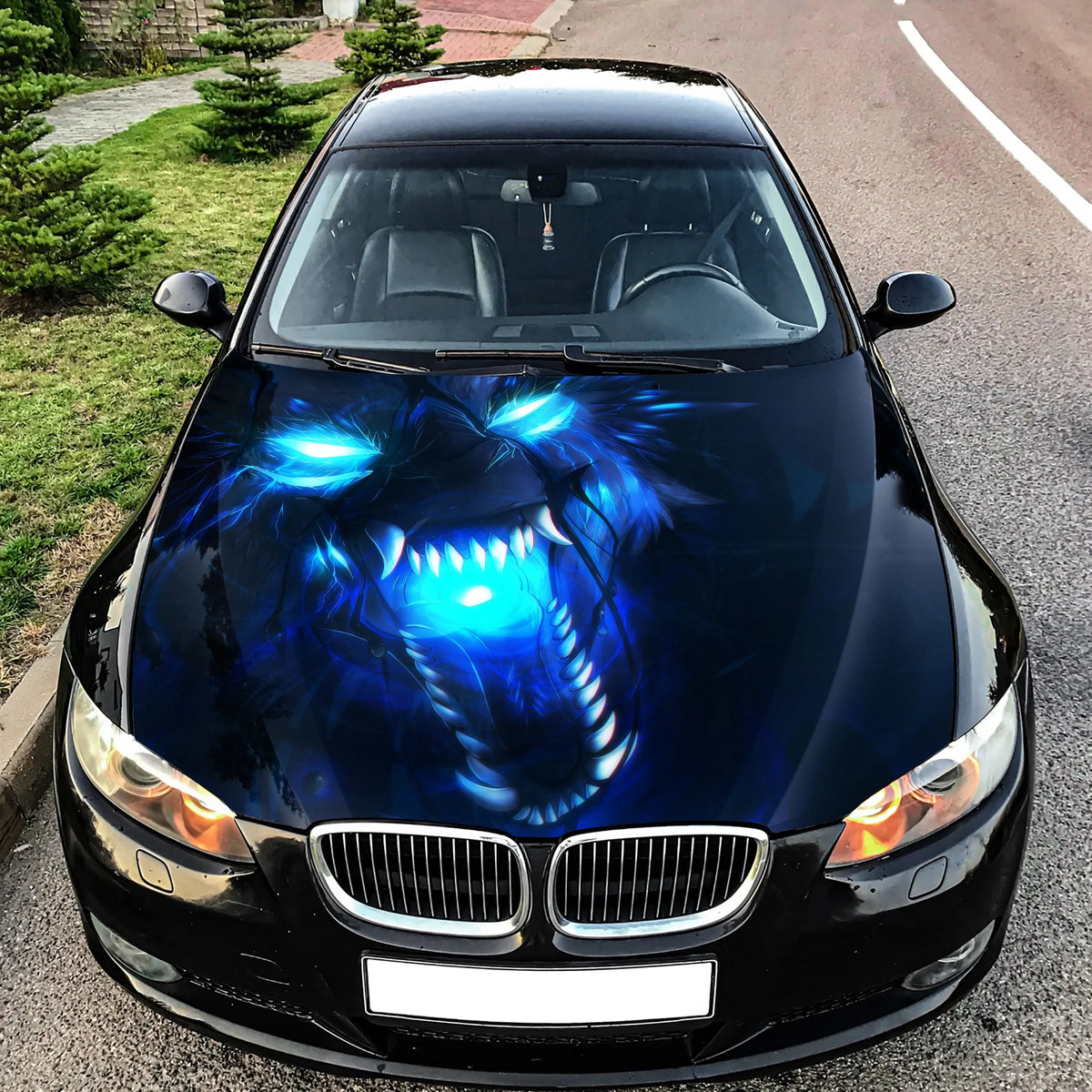 Angry Wolf Hood Wrap – Custom Vinyl Decal for Cars, Trucks & SUVs