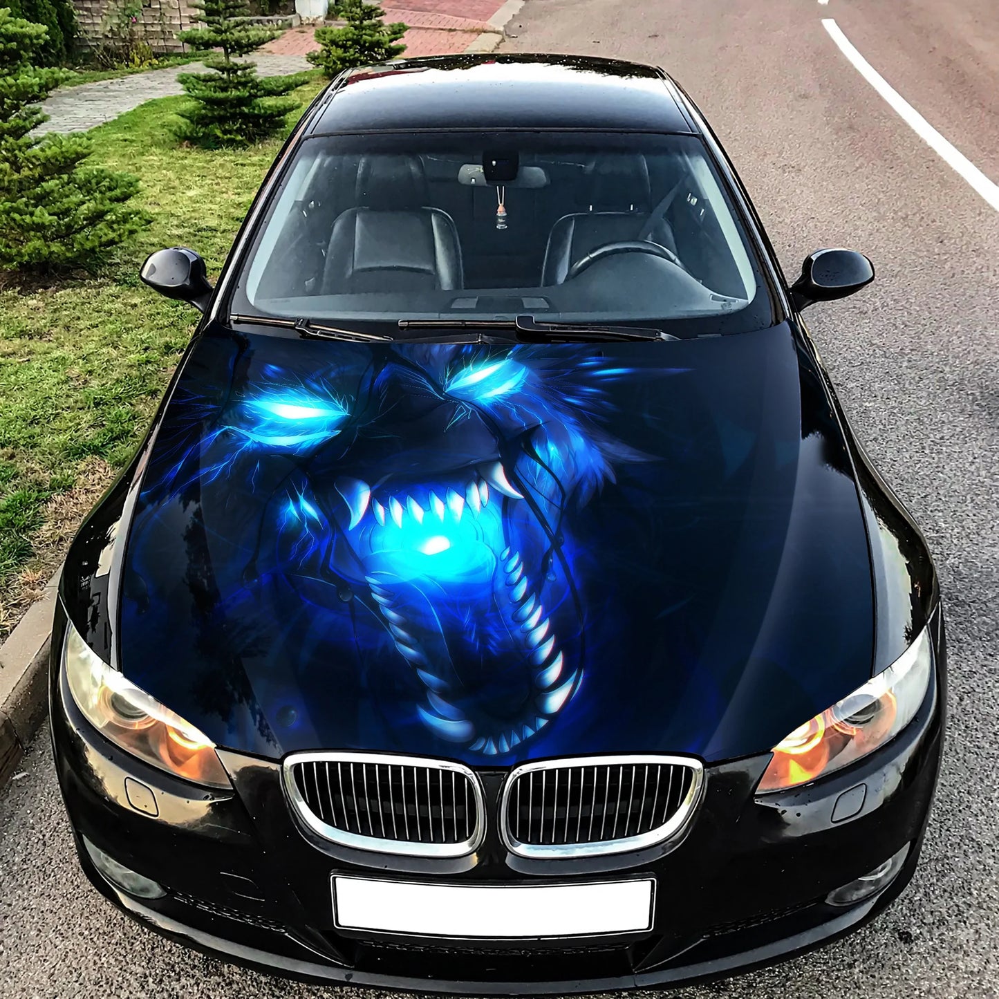 Angry Wolf Hood Wrap – Custom Vinyl Decal for Cars, Trucks & SUVs