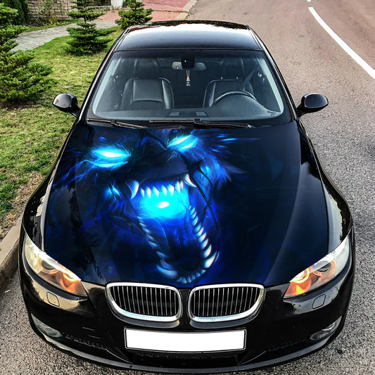 Angry Wolf Hood Wrap – Custom Vinyl Decal for Cars, Trucks & SUVs