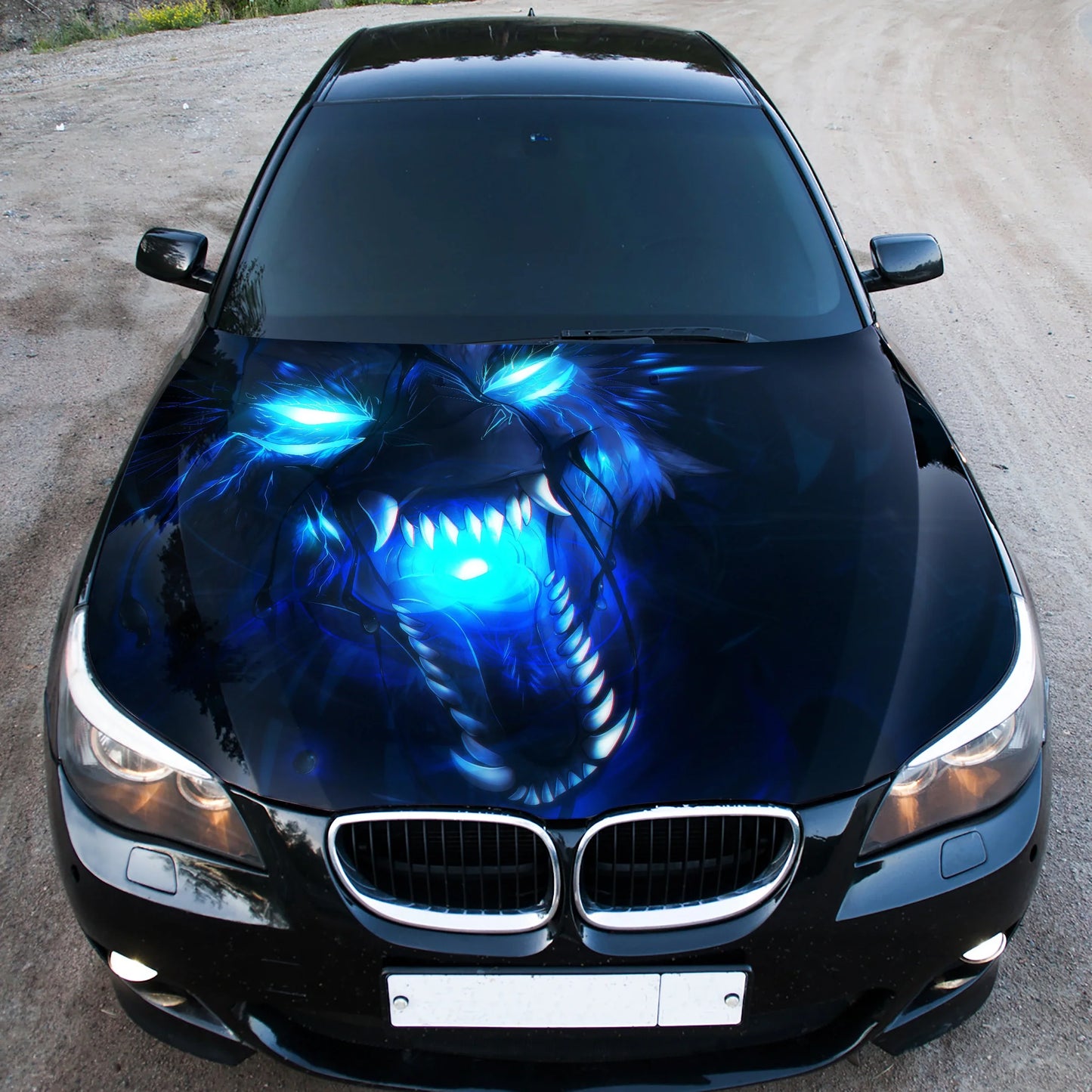 Angry Wolf Hood Wrap – Custom Vinyl Decal for Cars, Trucks & SUVs