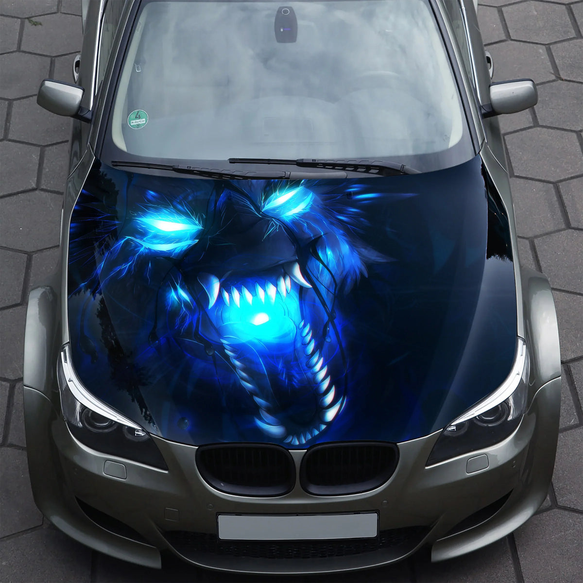 Angry Wolf Hood Wrap – Custom Vinyl Decal for Cars, Trucks & SUVs